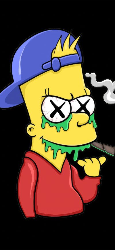 Fond d'écran iPhone Bart Simpson Minimal 5k