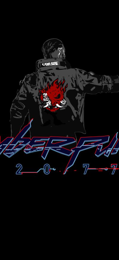 Fond d'écran iPhone Cyberpunk 2077 Minimal Dark 4k