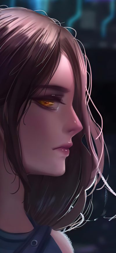 Fond d'écran iPhone Lily Cyberpunk Anime Girl Science Fiction 4k