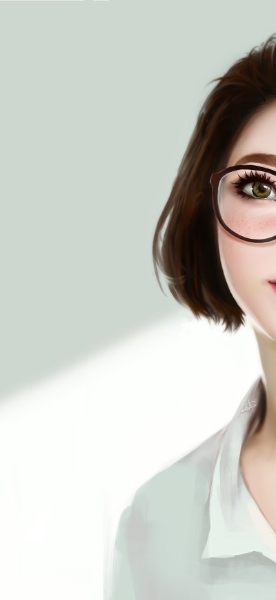 Fond d'écran iPhone Cute Woman Women With Glasses Artwork