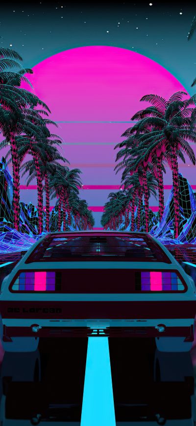 Fond d'écran iPhone Delorean Outrun 4k