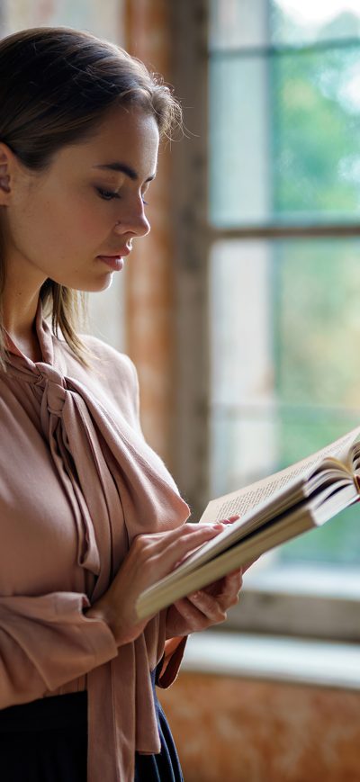 Fond d'écran iPhone Beautiful Girl Reading Book 4k