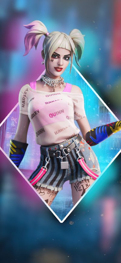 Fond d'écran iPhone Harley Quinn Fortnite 4k