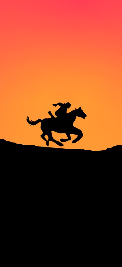 Fond d'écran iPhone Horse Minimal Sunset 4k