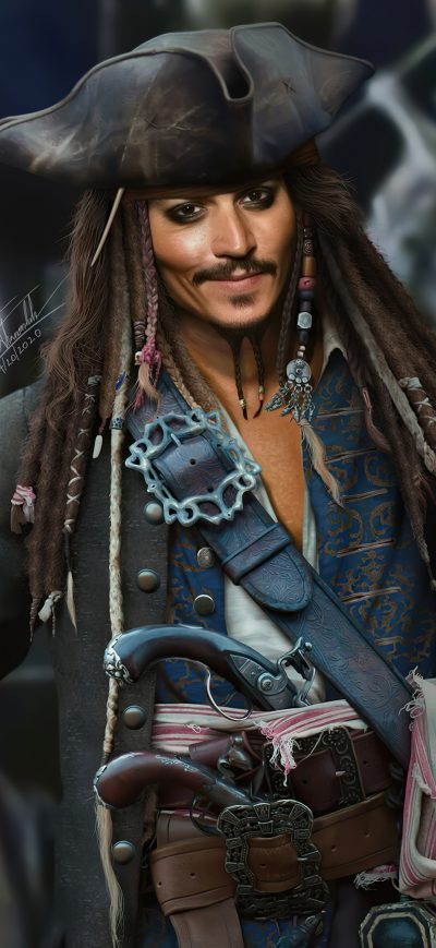Fond d'écran iPhone Jack Sparrow Fanart 4k