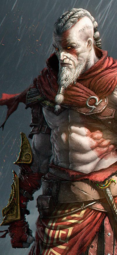 Fond d'écran iPhone Kratos Fanart 4k