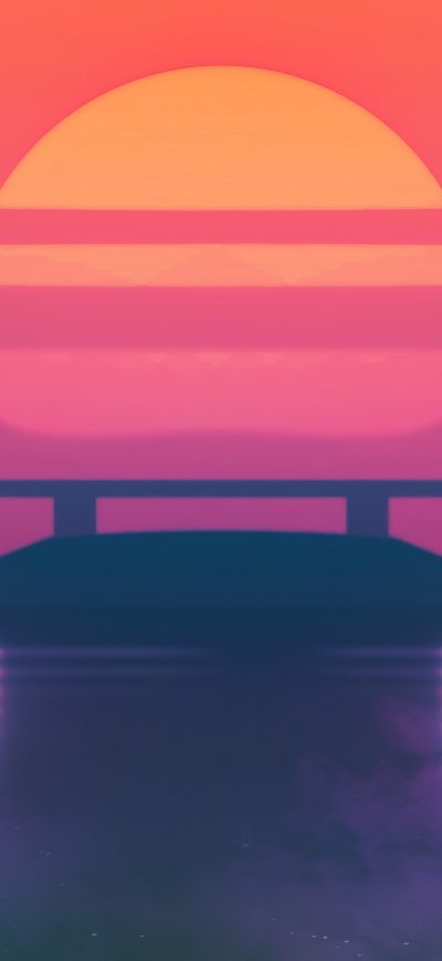 Fond d'écran iPhone Retrowave Synthwave Evening Ride 4k