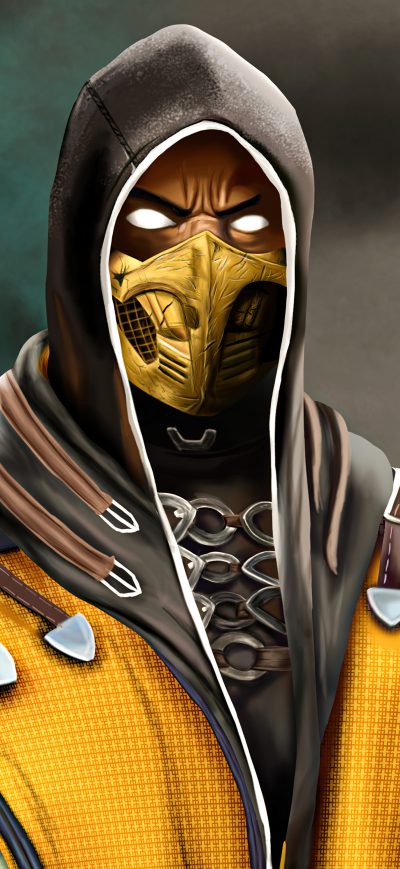 Fond d'écran iPhone Scorpion From Mortal Kombat 5k