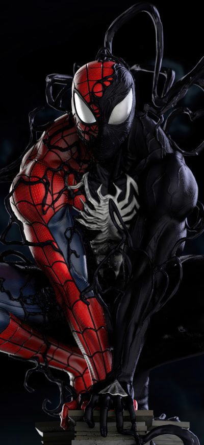 Fond d'écran iPhone Spiderman Symbiote Transformation 5k
