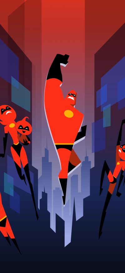 Fond d'écran iPhone The Incredibles Minimal Art 5k