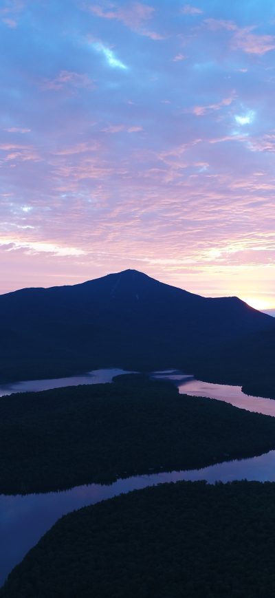 Fond d'écran iPhone Evening Sunset Mountains Lake 5k