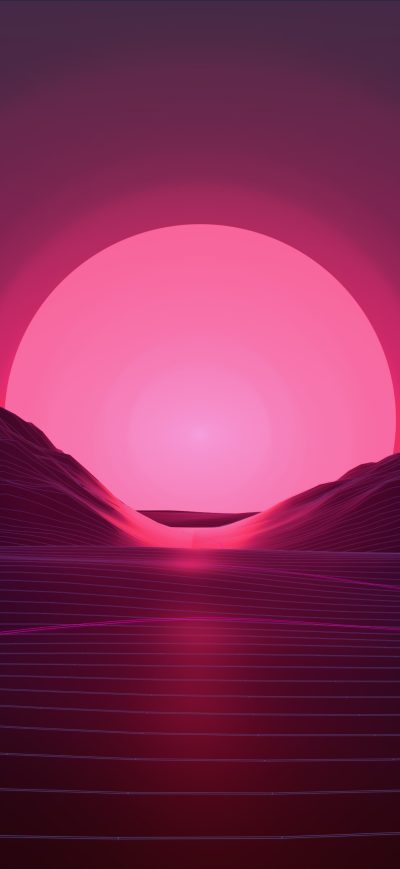 Fond d'écran iPhone Neon Sunset 4k