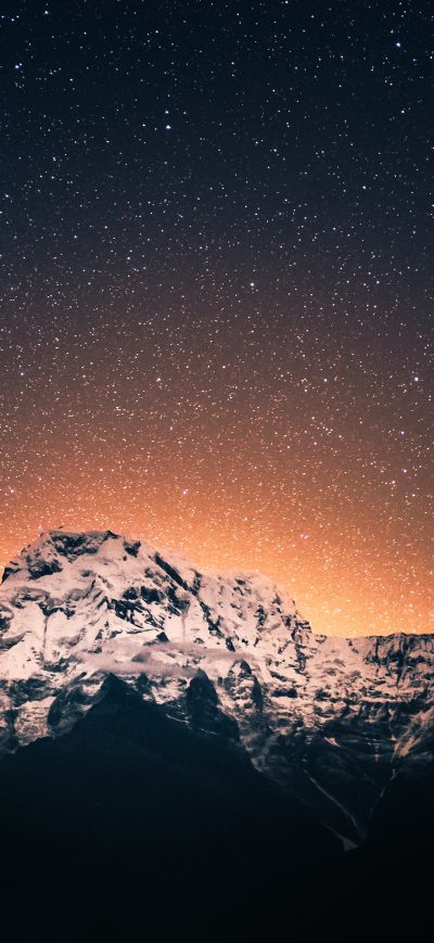 Fond d'écran iPhone Shooting Stars Over Annapurna Mountains 4k