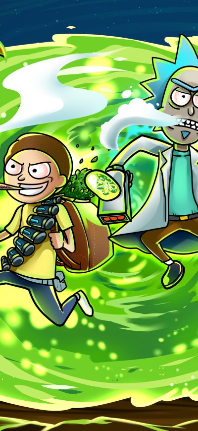 Fond d'écran iPhone Rick And Morty In Another Dimension Illustration