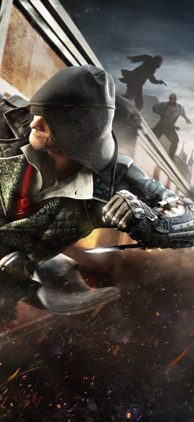 Fond d'écran iPhone Assassins Creed Syndicate Train Banner 8k