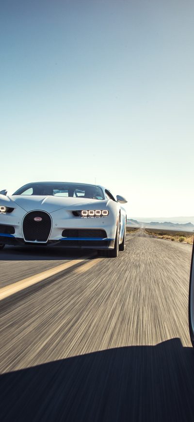 Fond d'écran iPhone 2017 Bugatti Chiron White Blue