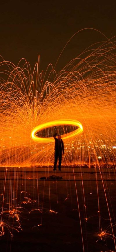 Fond d'écran iPhone Men Magic Burn Fire Sparkles Sparks