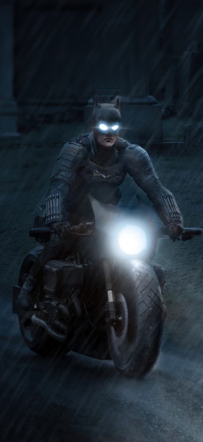 Fond d'écran iPhone Batman Robert Pattinson On Bike 4k