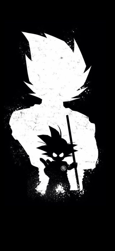 Fond d'écran Goku Anime Dark Black 4k sur iPhone