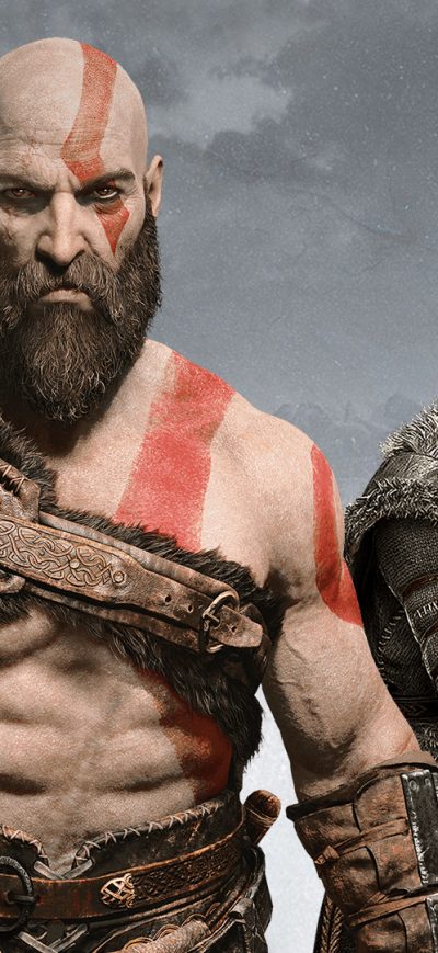 Fond d'écran iPhone Kratos And Atreus