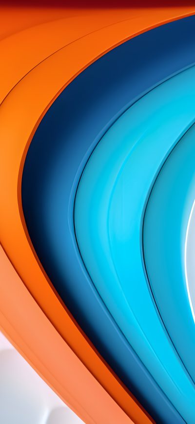 Fond d'écran iPhone Orange Blue White 3d Paths Circle 8k