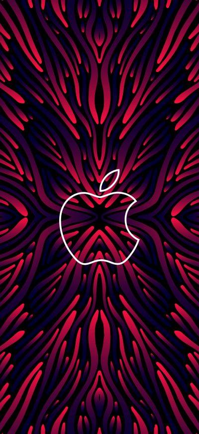 Fond d'écran iPhone Apple Symmetry Red Logo 8k