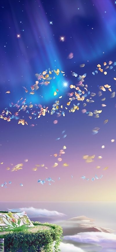 Fond d'écran iPhone Girl Throwing Magical Flowers 4k