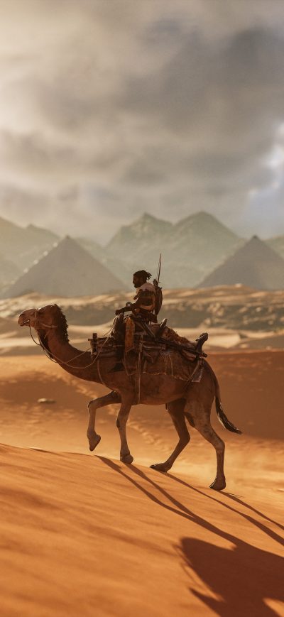 Fond d'écran iPhone Camel Assassins Creed Origins 8k