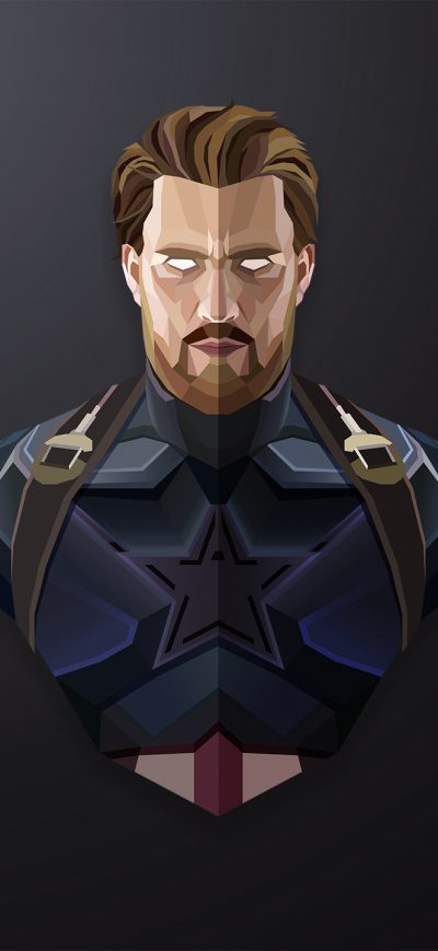 Fond d'écran iPhone Captain America Lowpoly Minimalism