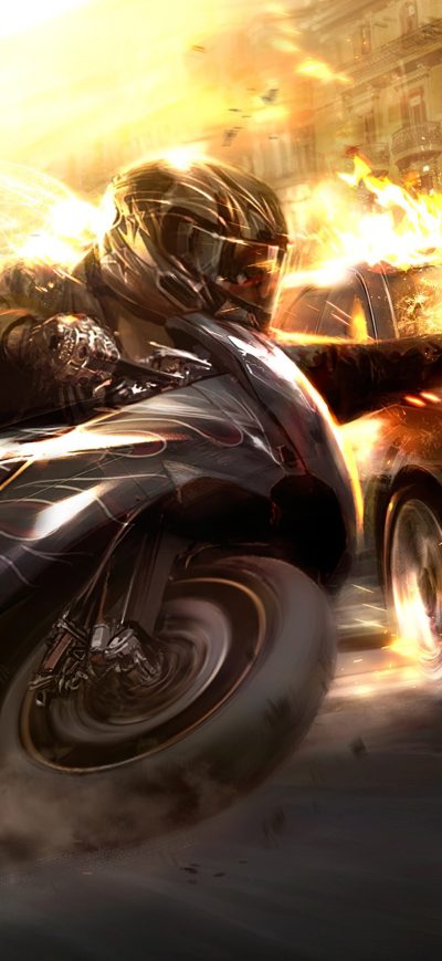 Fond d'écran iPhone High Speed Motorbike Cop Car Chase