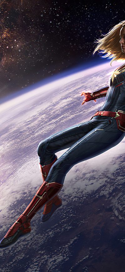 Fond d'écran iPhone Captain Marvel Earth Frame 4k