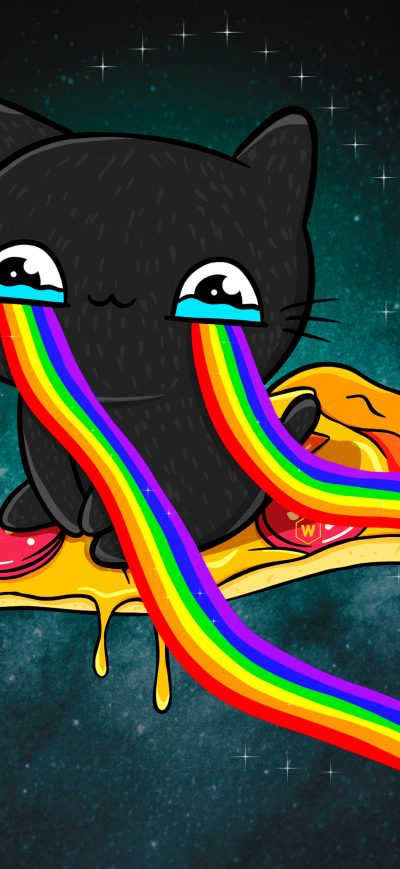 Fond d'écran iPhone Cat Rainbow Eyes