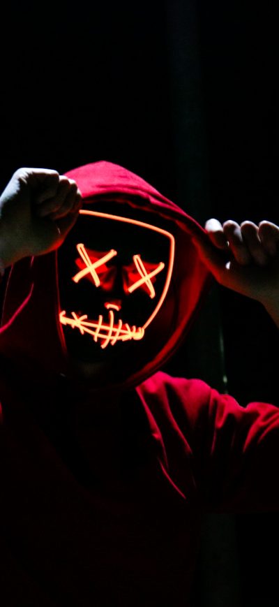 Fond d'écran iPhone Mask Neon Light Person 5k