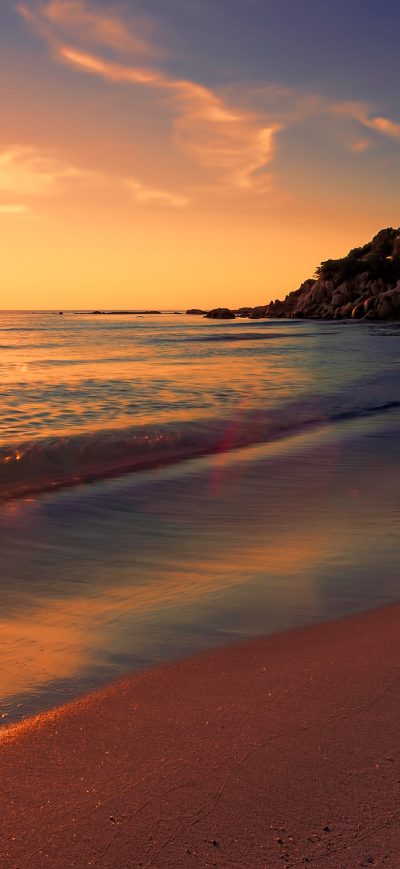Fond d'écran iPhone Sea Sunset Beach Sunlight Long Exposure 4k
