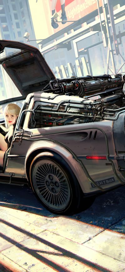 Fond d'écran iPhone Delorean Shes D9 5k