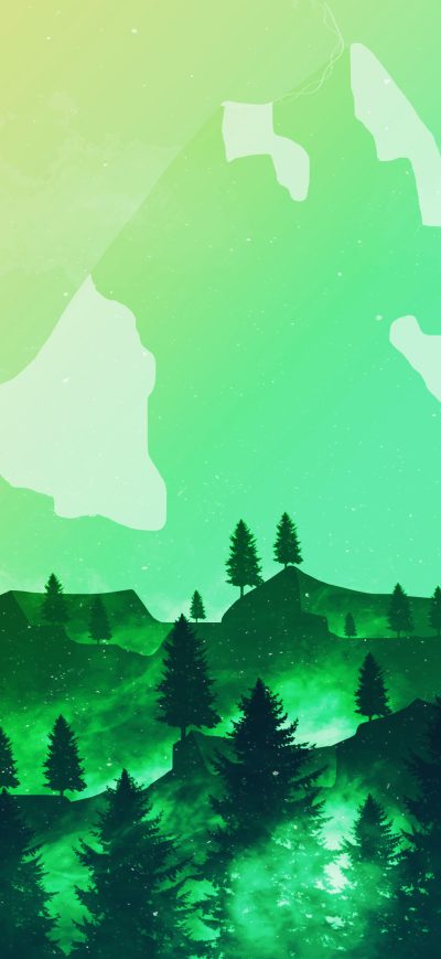 Fond d'écran iPhone Green Nature Minimal Fox 4k