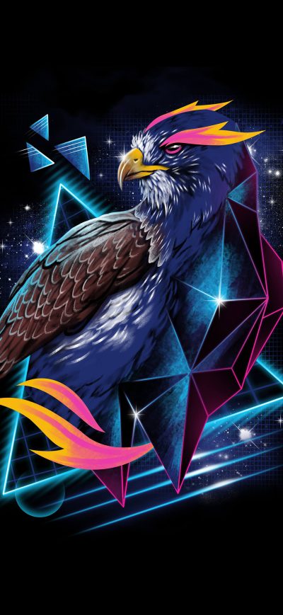 Fond d'écran iPhone Hawk 80s Design 4k