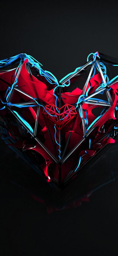 Fond d'écran iPhone Heart 3d Cgi 4k