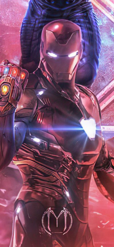 Fond d'écran iPhone Iron Man Infinity Gauntlet Stones Artwork