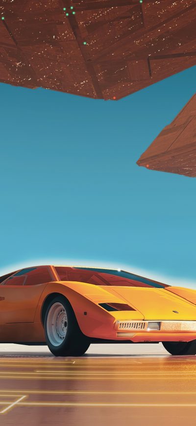 Fond d'écran iPhone Lamborghini Countach Pyramids