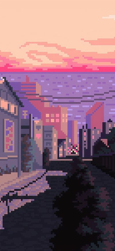 Fond d'écran iPhone Late Afternoon Pixel Art