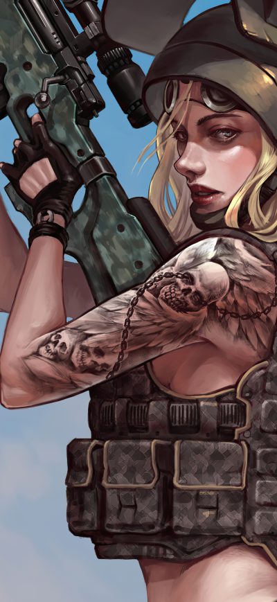 Fond d'écran iPhone Pubg Tattoo Girl