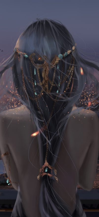 Fond d'écran iPhone Queen Long Hair Fantasy 4k