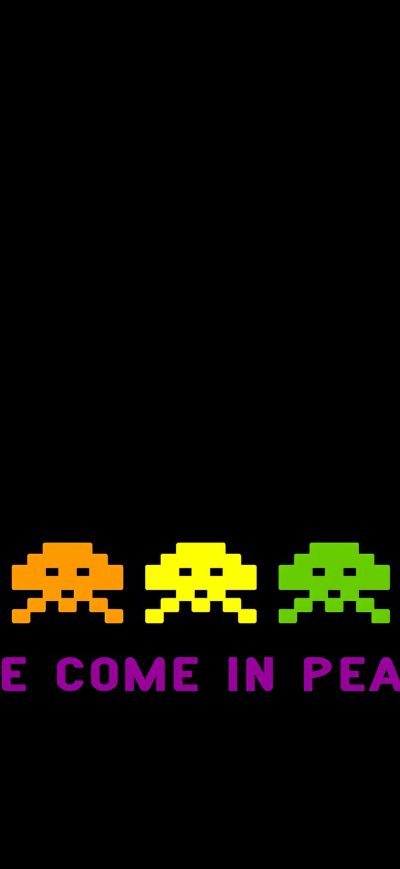 Fond d'écran iPhone Space Invaders Retro Minimalism 4k