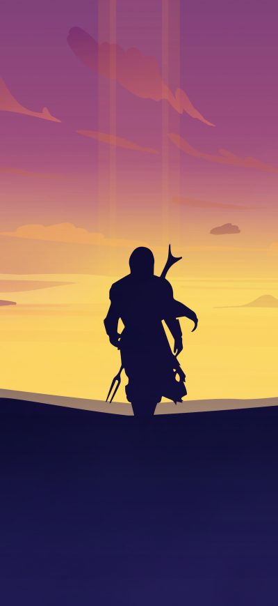 Fond d'écran The Mandalorian Art 4k sur iPhone