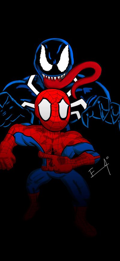 Fond d'écran iPhone Little Spider Man And Venom