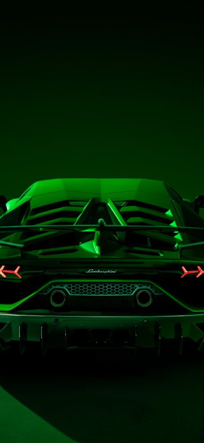 Fond d'écran iPhone Lamborghini Aventador SVJ Rear
