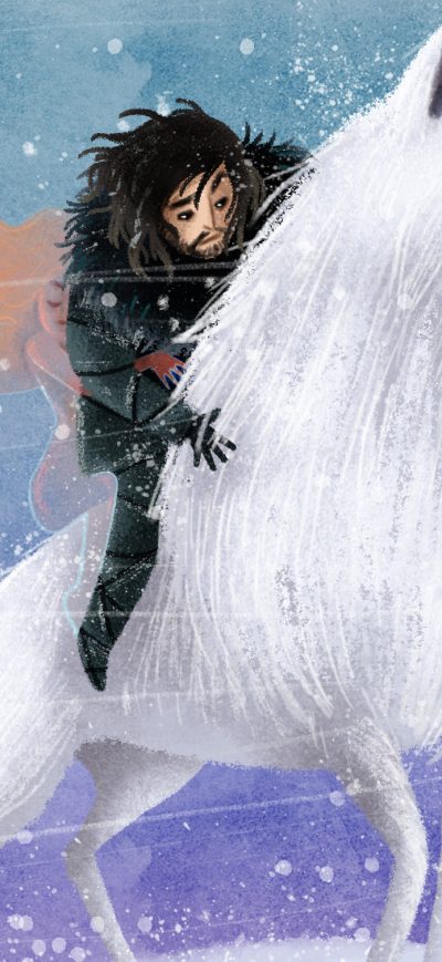 Fond d'écran iPhone Jon Snow Wolf Digital Art