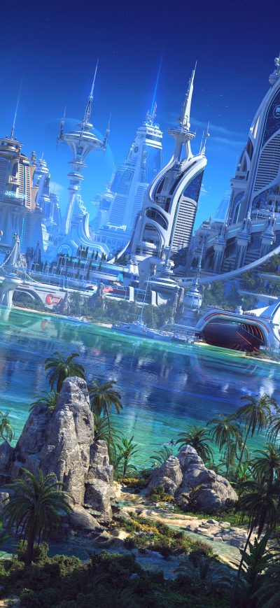 Fond d'écran Futuristic World sur iPhone