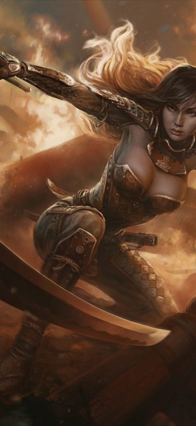 Fond d'écran iPhone Fantasy Warrior Girl With Sword